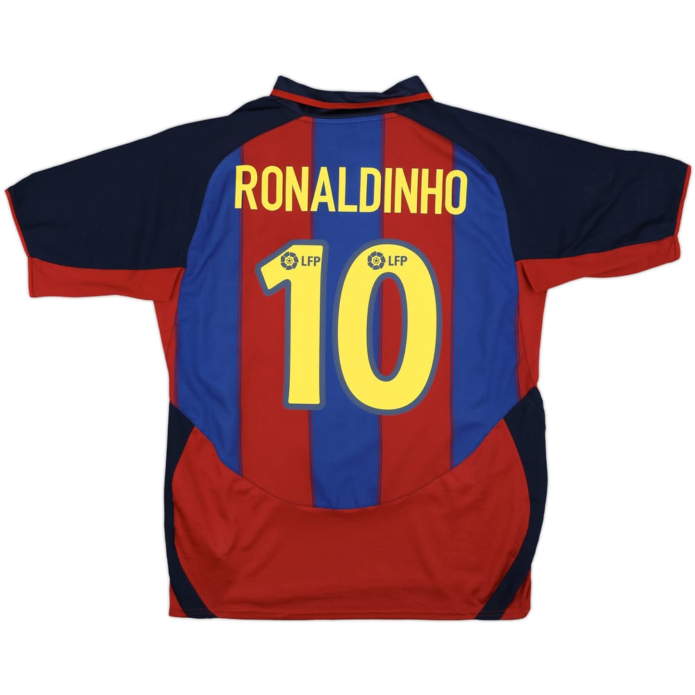 2003-04 Barcelona Home Shirt Ronaldinho #10 - 8/10 - (L)