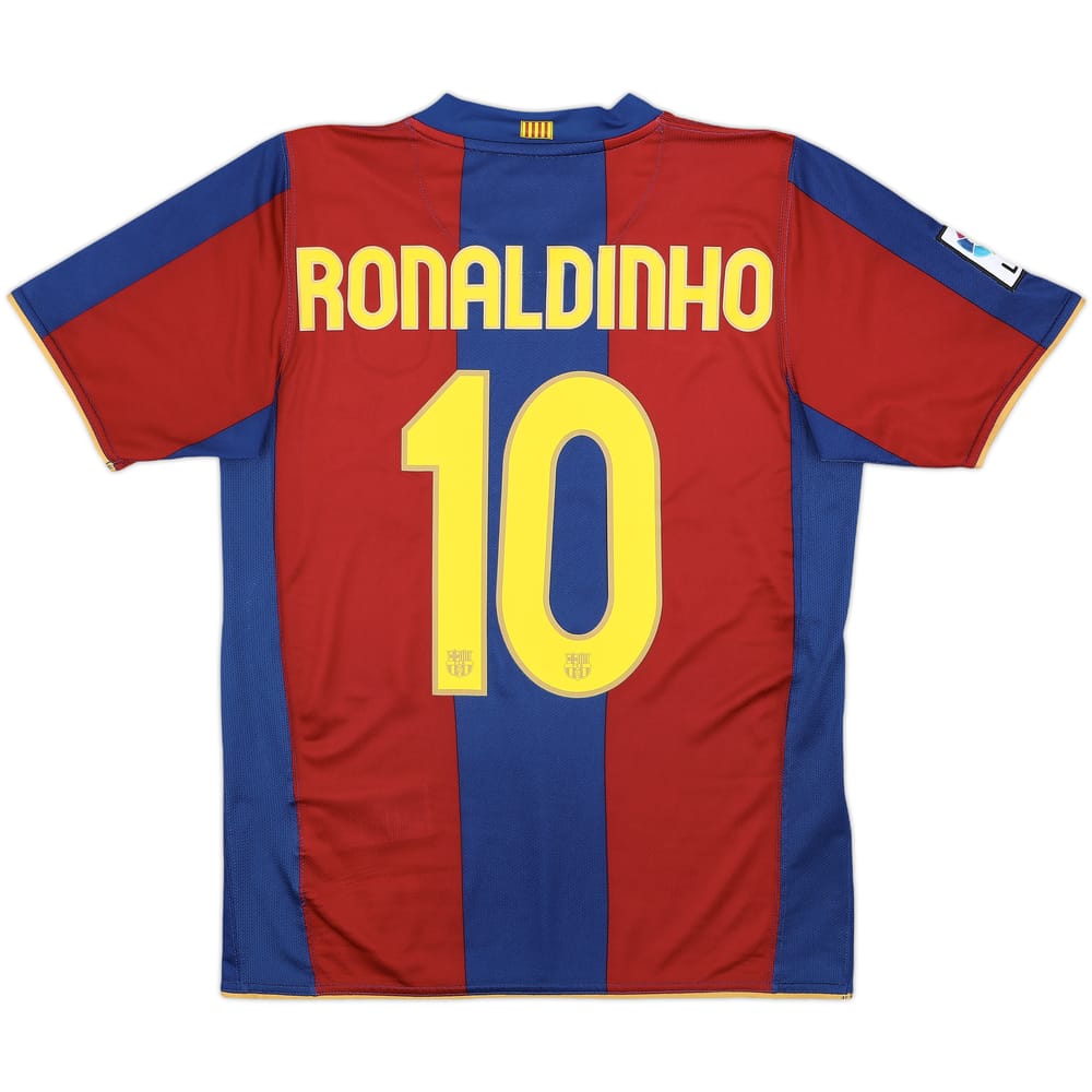 2007-08 Barcelona Home Shirt Ronaldinho #10 - 10/10 - (S)