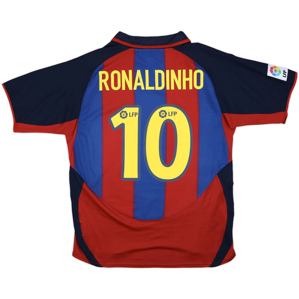 2003-04 Barcelona Home Shirt Ronaldinho #10 - 6/10 - (M)