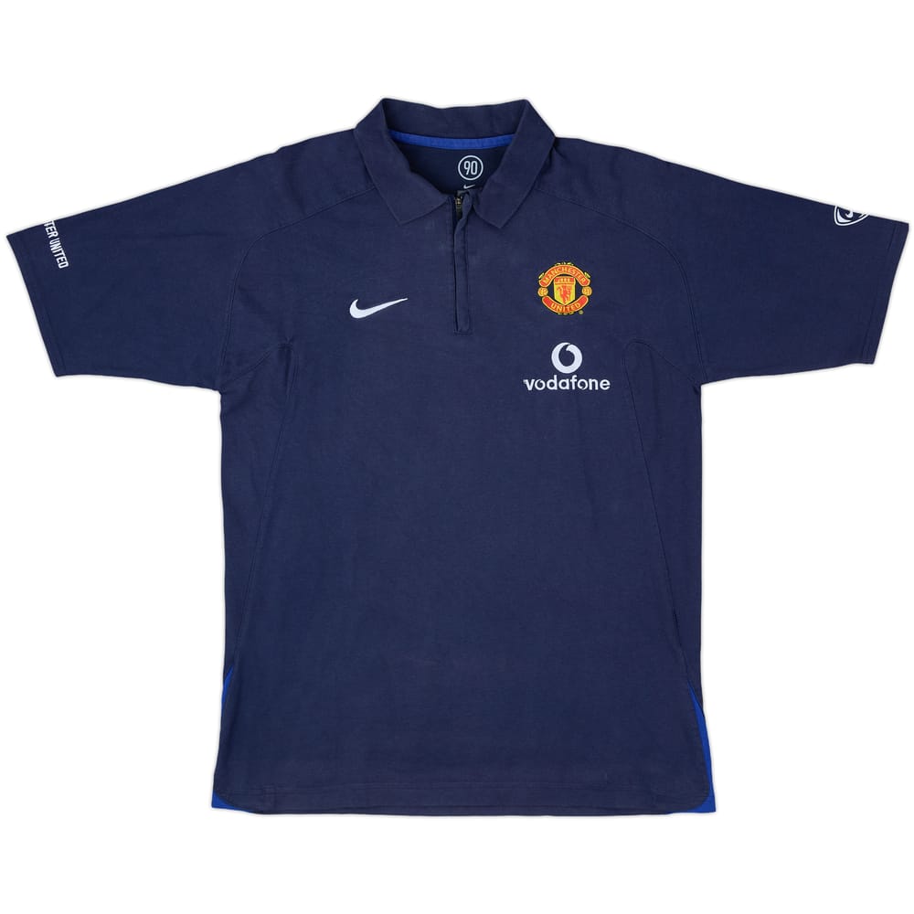 2005-06 Manchester United Nike 1/4 Zip Polo Shirt - 8/10 - (M)