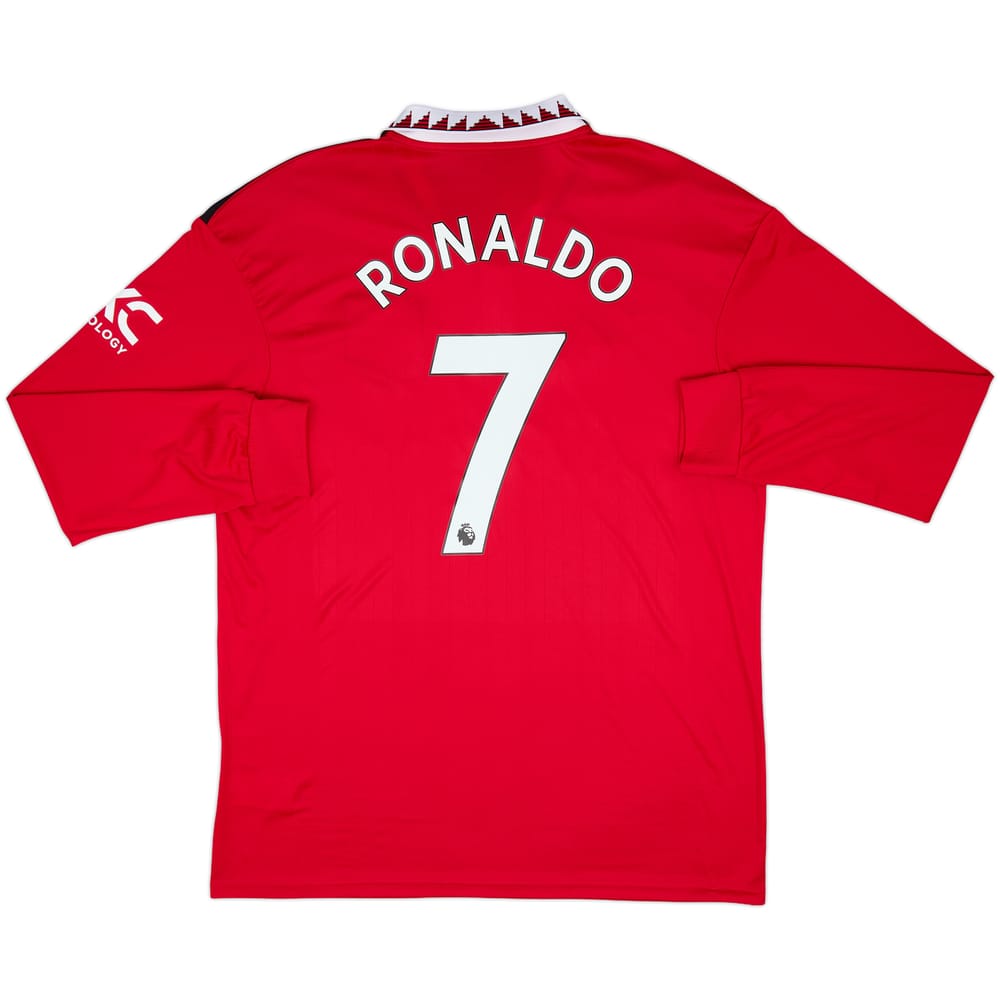 2022-23 Manchester United Home L/S Shirt Ronaldo #7 - 9/10 - (XL)