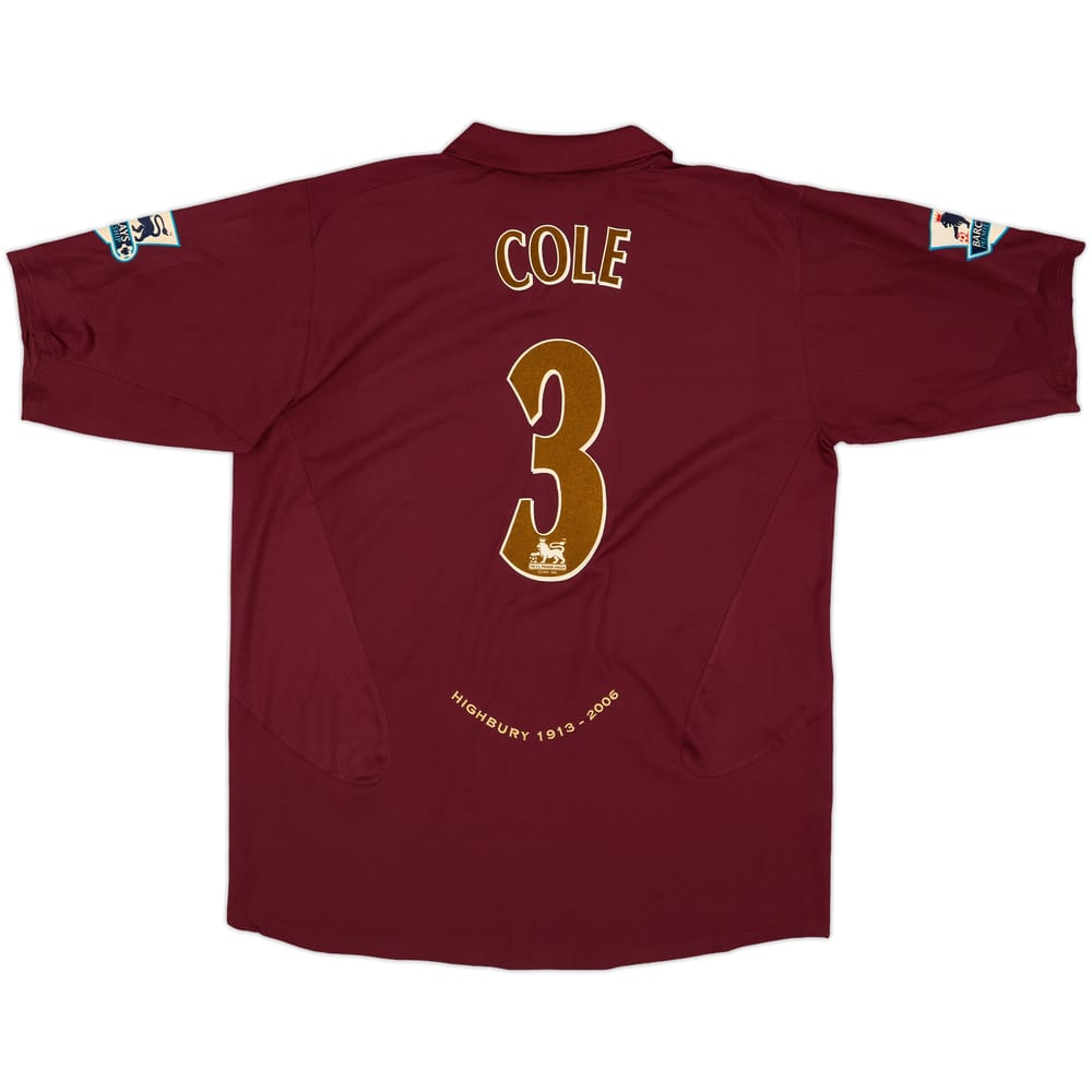 2005-06 Arsenal Home Shirt Cole #3 (XXL)