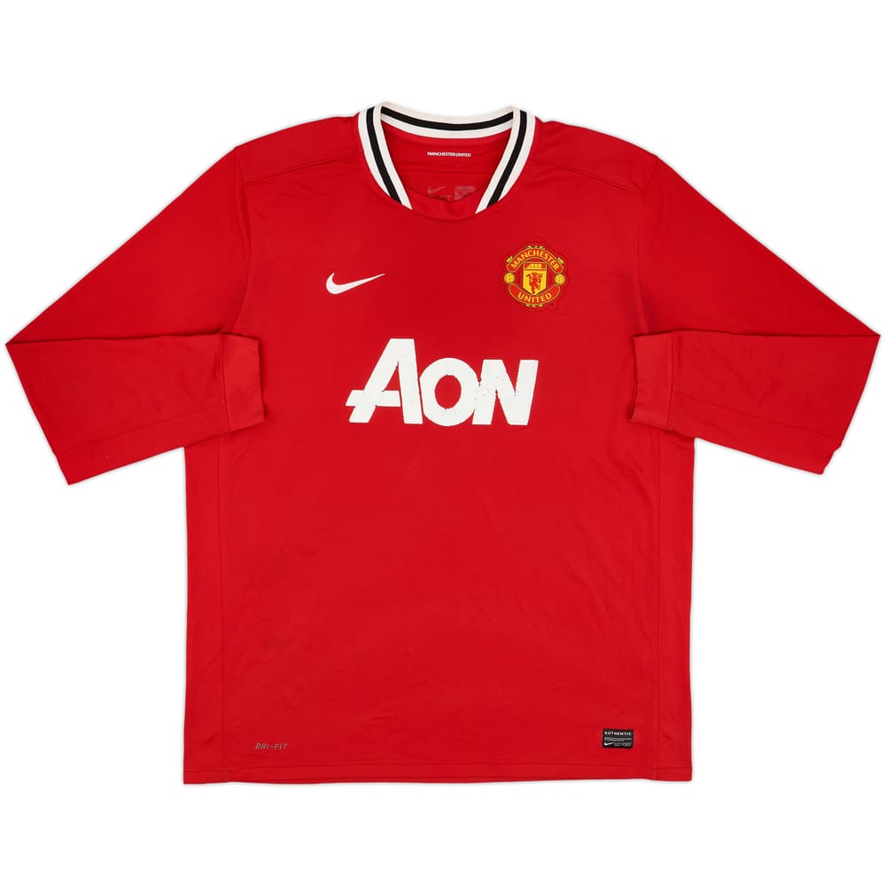 2011-12 Manchester United Home L/S Shirt - 5/10 - (XXL)