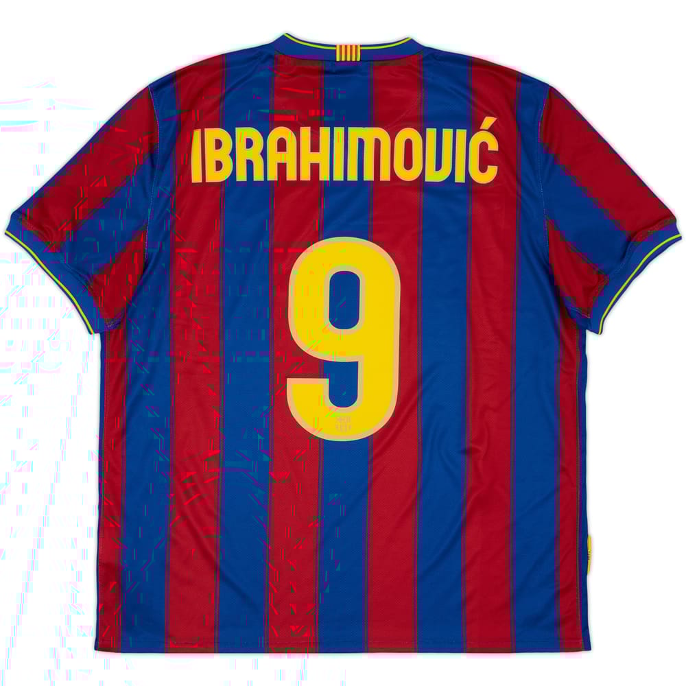 2009-10 Barcelona Home Shirt Ibrahimovic #9 - 10/10 - (XL)