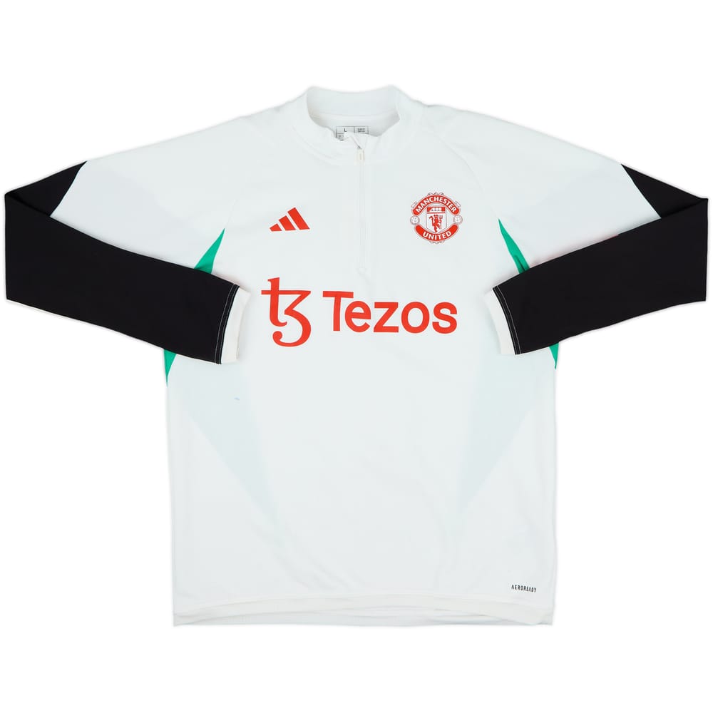 2023-24 Manchester United adidas 1/4 Zip Drill Top - 7/10 - (L)