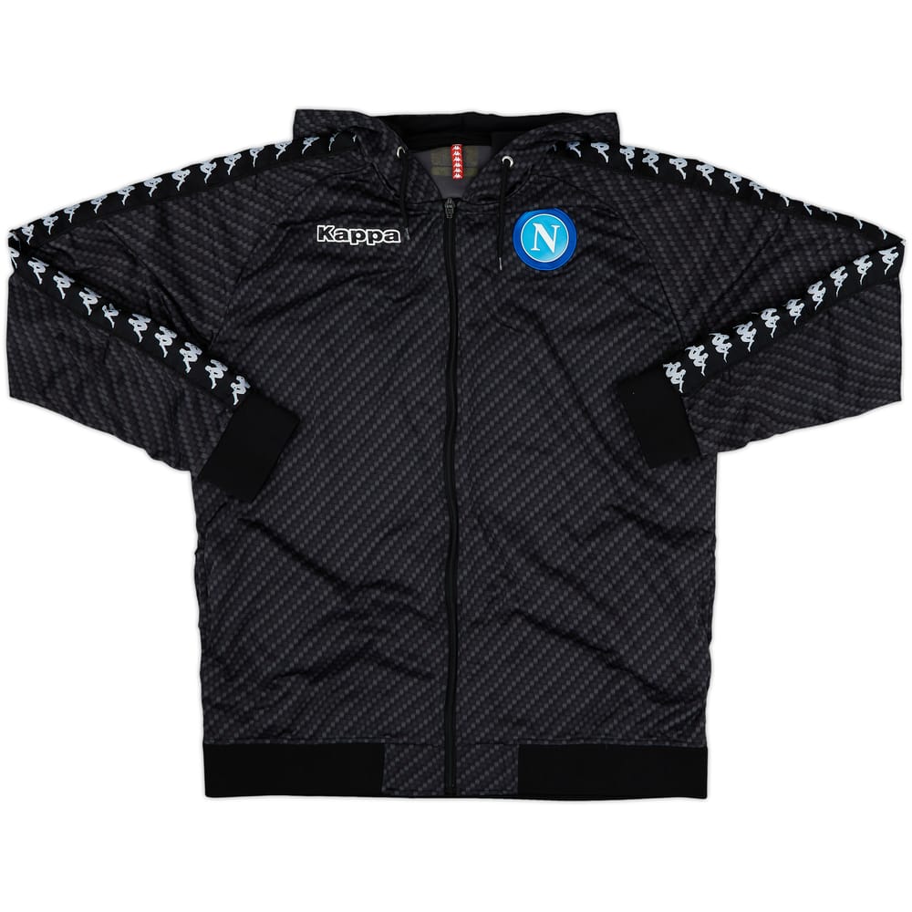 2017-18 Napoli Kappa Zipped Hooded Sweat Top - 9/10 - (M)