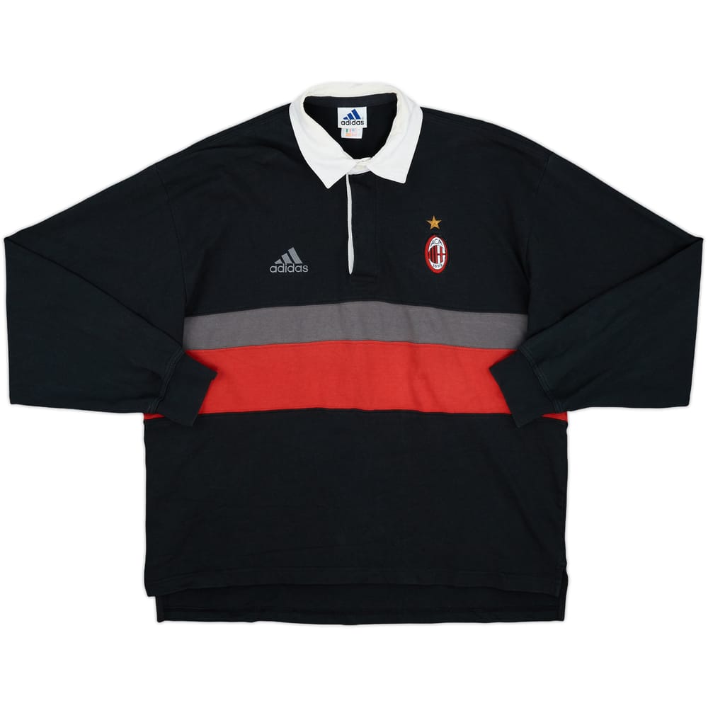 2000-01 AC Milan adidas Polo L/S Shirt - 8/10 - (L)