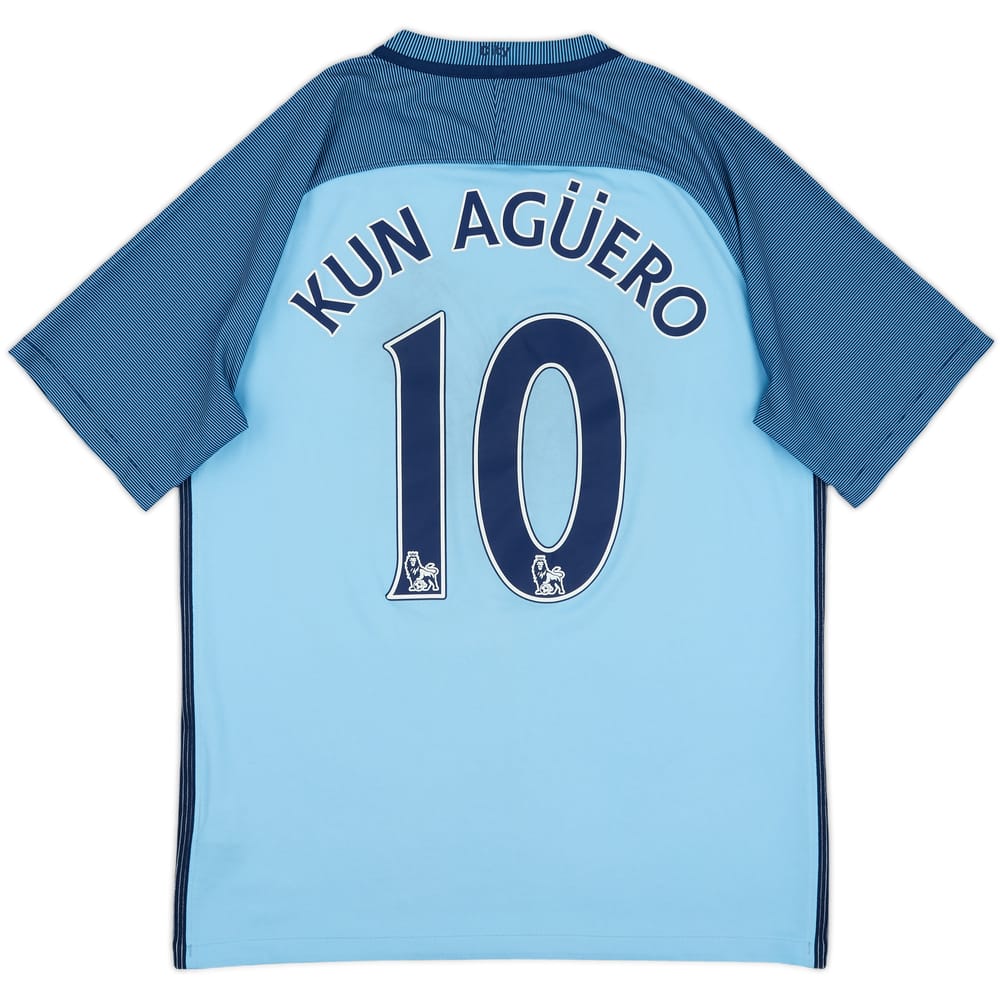 2016-17 Manchester City Home Shirt Kun Aguero #10 - 4/10 - (M)