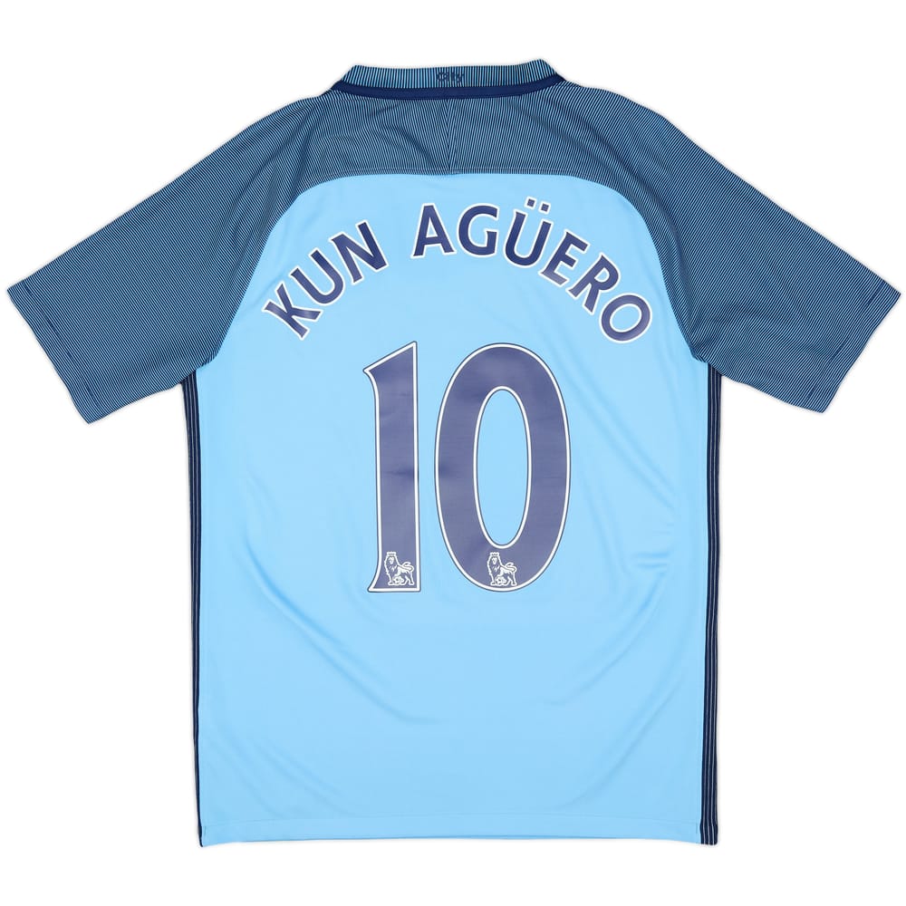2016-17 Manchester City Home Shirt Kun Aguero #10 - 6/10 - (S)