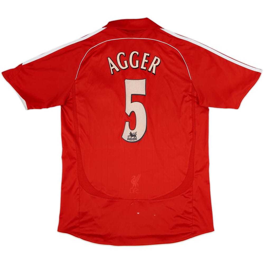 2006-08 Liverpool Home Shirt Agger #5 - 6/10 - (M)