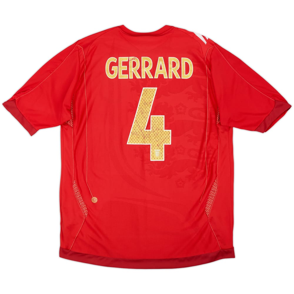 2006-08 England Away Shirt Gerrard #4 - 5/10 - (L)