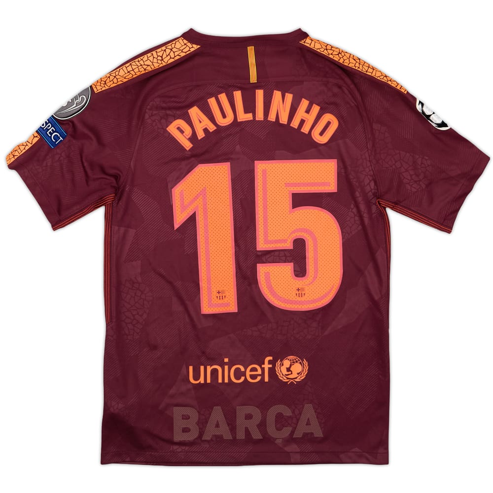 2017-18 Barcelona Third Shirt Paulinho #15 (S)