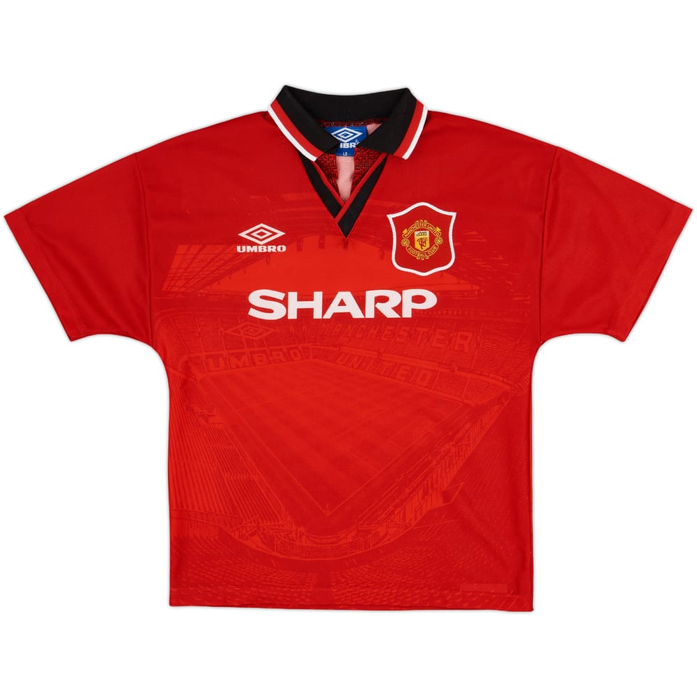 1994-96 Manchester United Home Shirt - 8/10 - (L.Boys)
