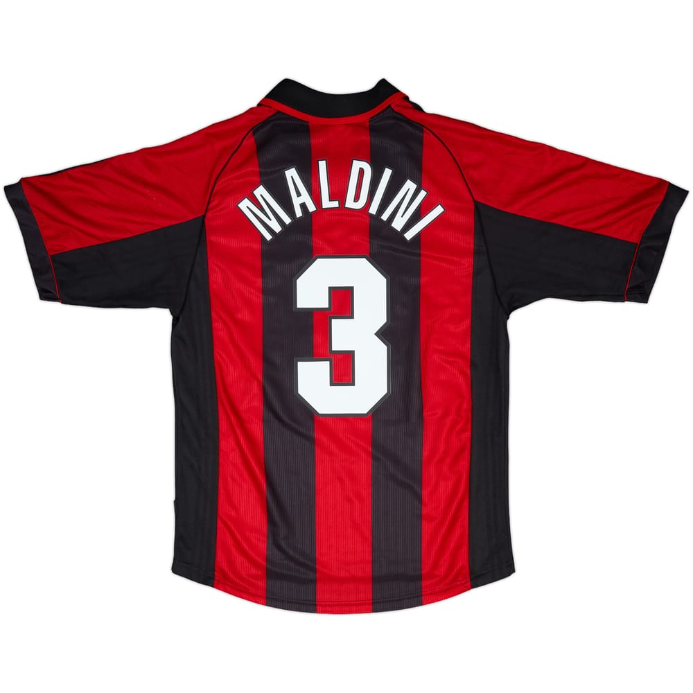 1998-00 AC Milan Home Shirt Maldini #3 - 8/10 - (M)