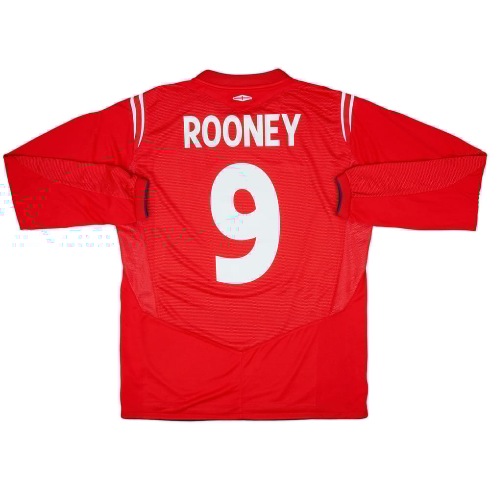 2004-06 England Away L/S Shirt Rooney #9 - 9/10 - (L)