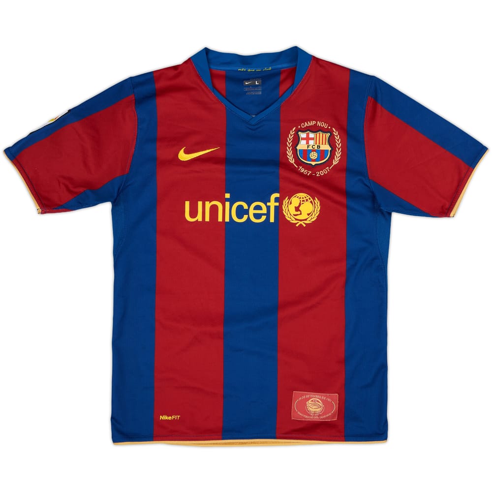 2007-08 Barcelona Home Shirt - 8/10 - (L.Boys)