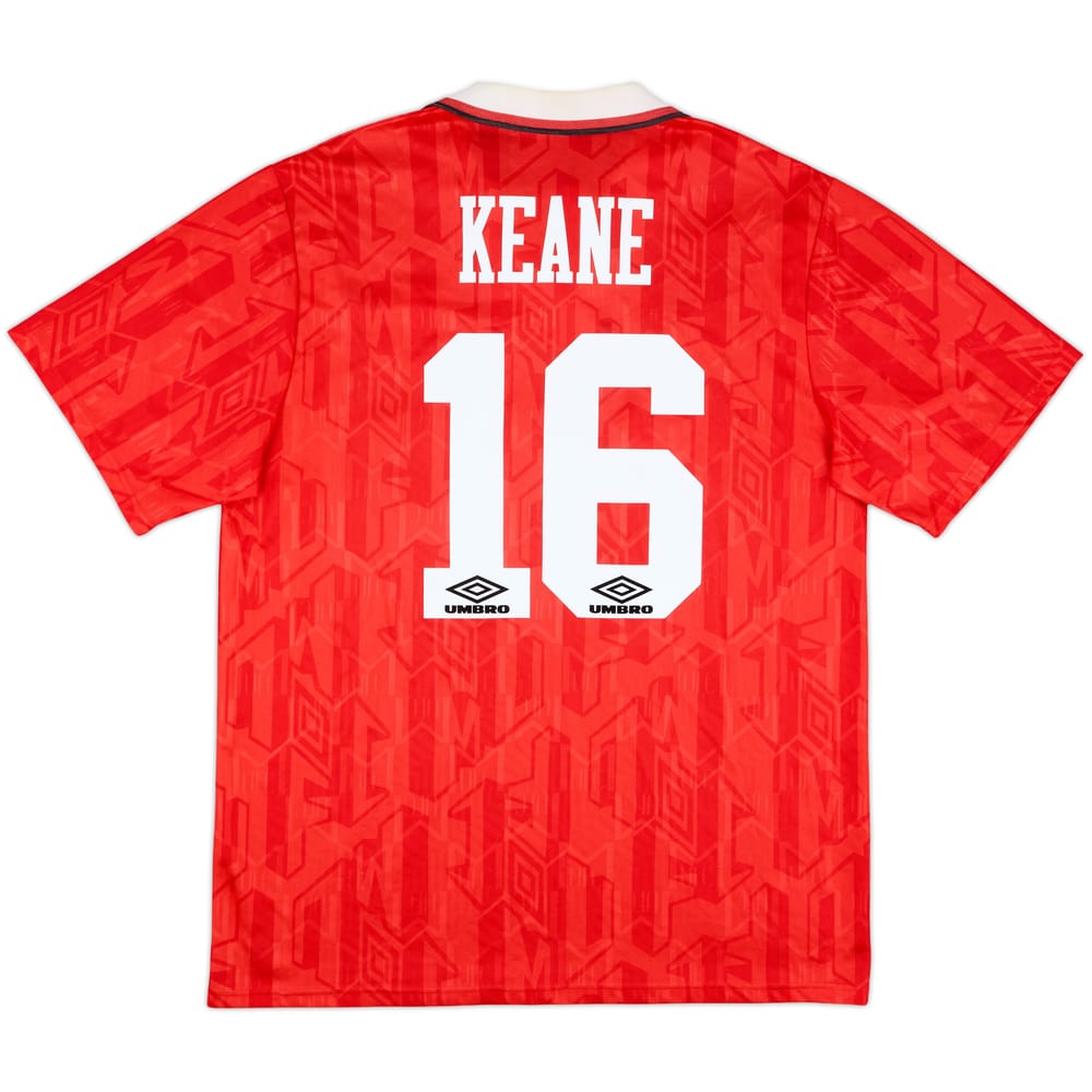 1992-94 Manchester United Home Shirt Keane #16 - 9/10 - (XL)