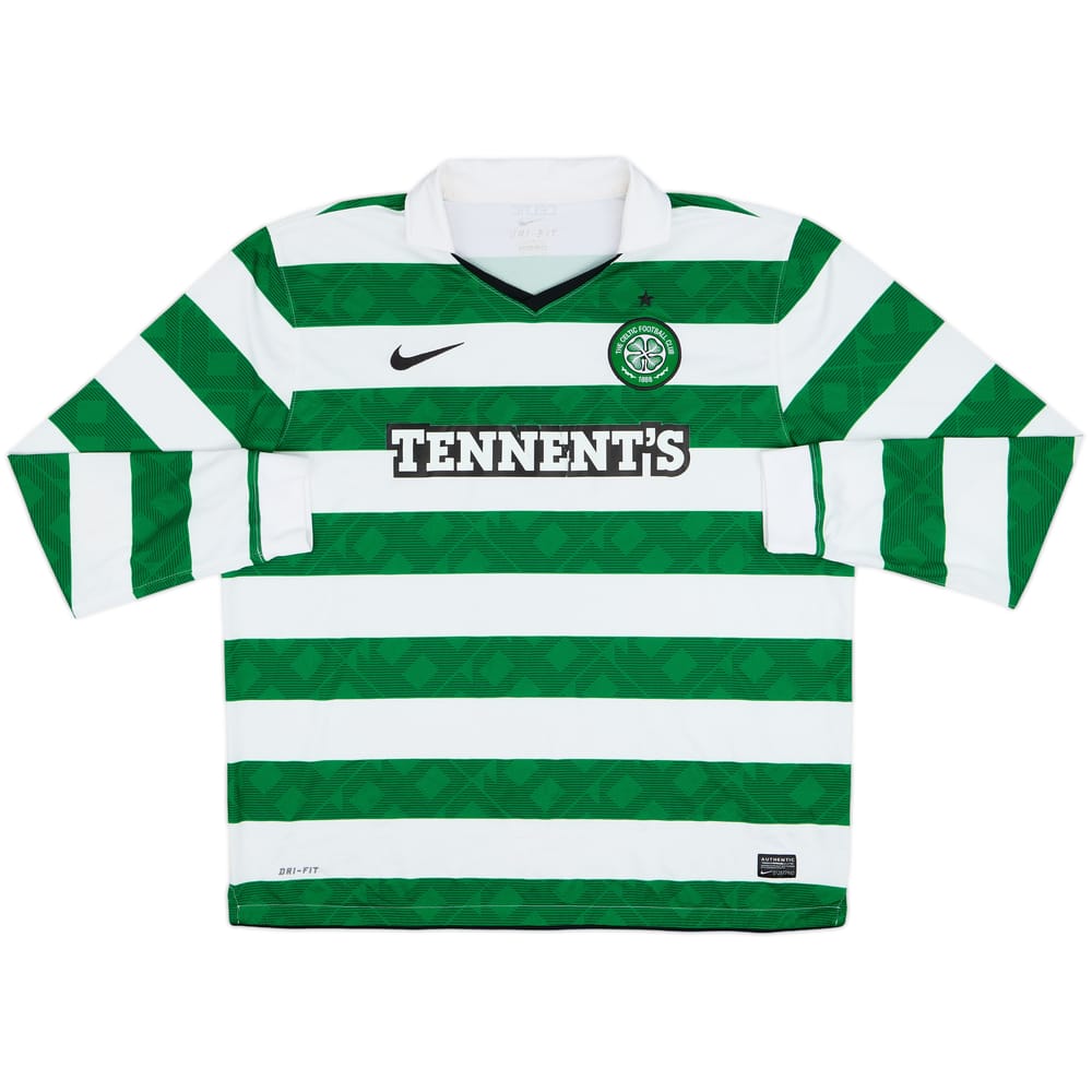 2010-12 Celtic Home L/S Shirt - 5/10 - (XXL)