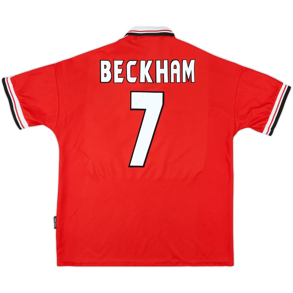 1998-00 Manchester United Home Shirt Beckham #7 - 6/10 - (XL)