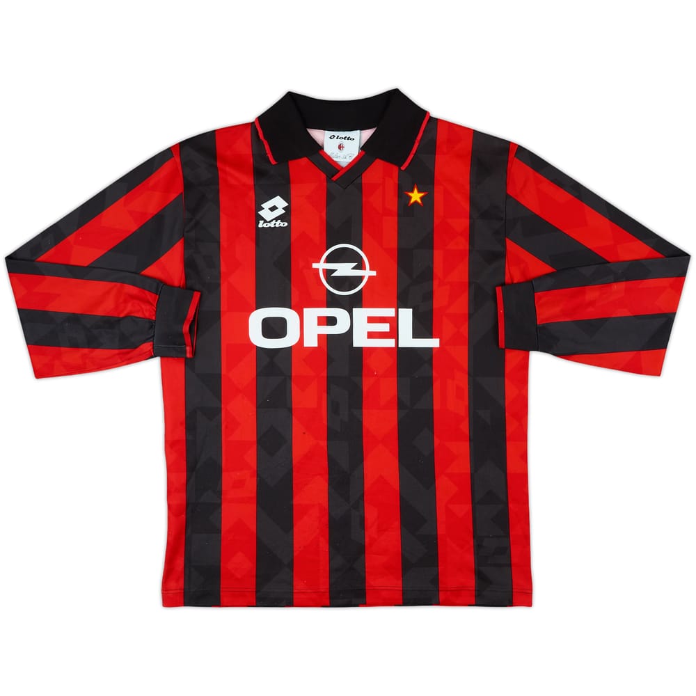 1994-95 AC Milan Home L/S Shirt - 7/10 - (L)