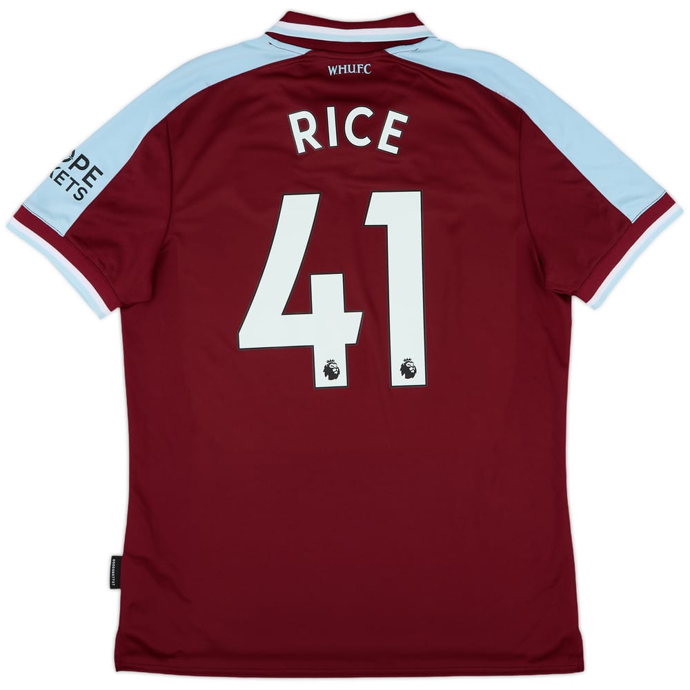 2021-22 West Ham Home Shirt Rice #41 - 8/10 - (L)