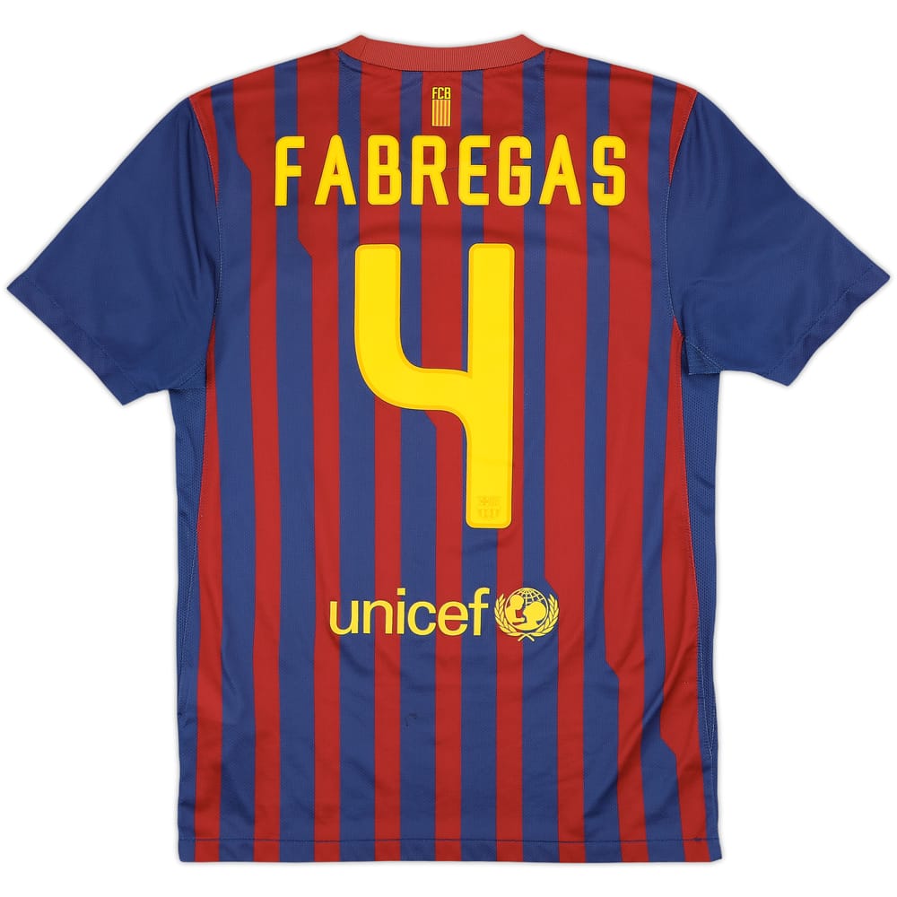 2011-12 Barcelona Home Shirt Fabregas #4 - 8/10 - (S)