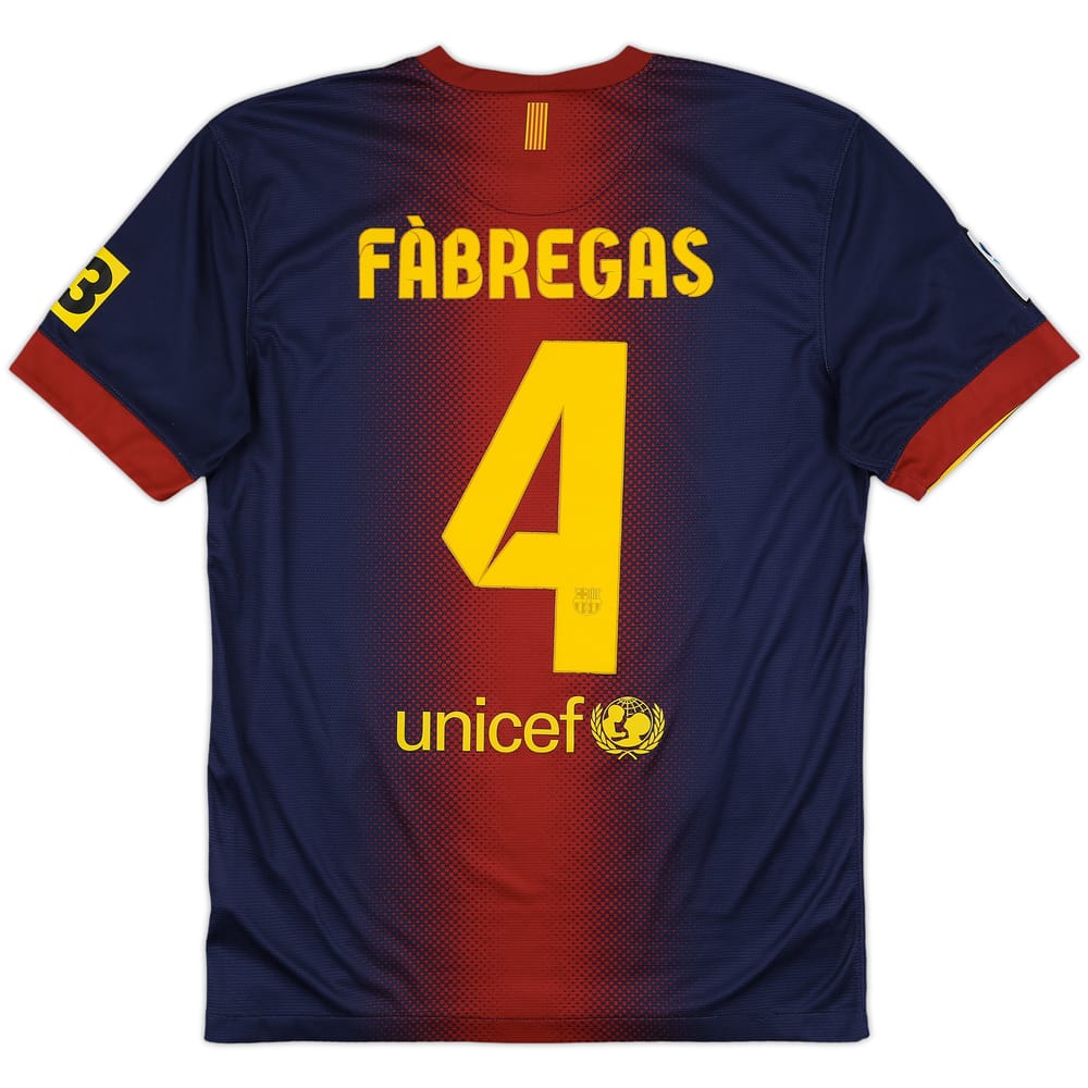 2012-13 Barcelona Home Shirt Fabregas #4 - 7/10 - (M)