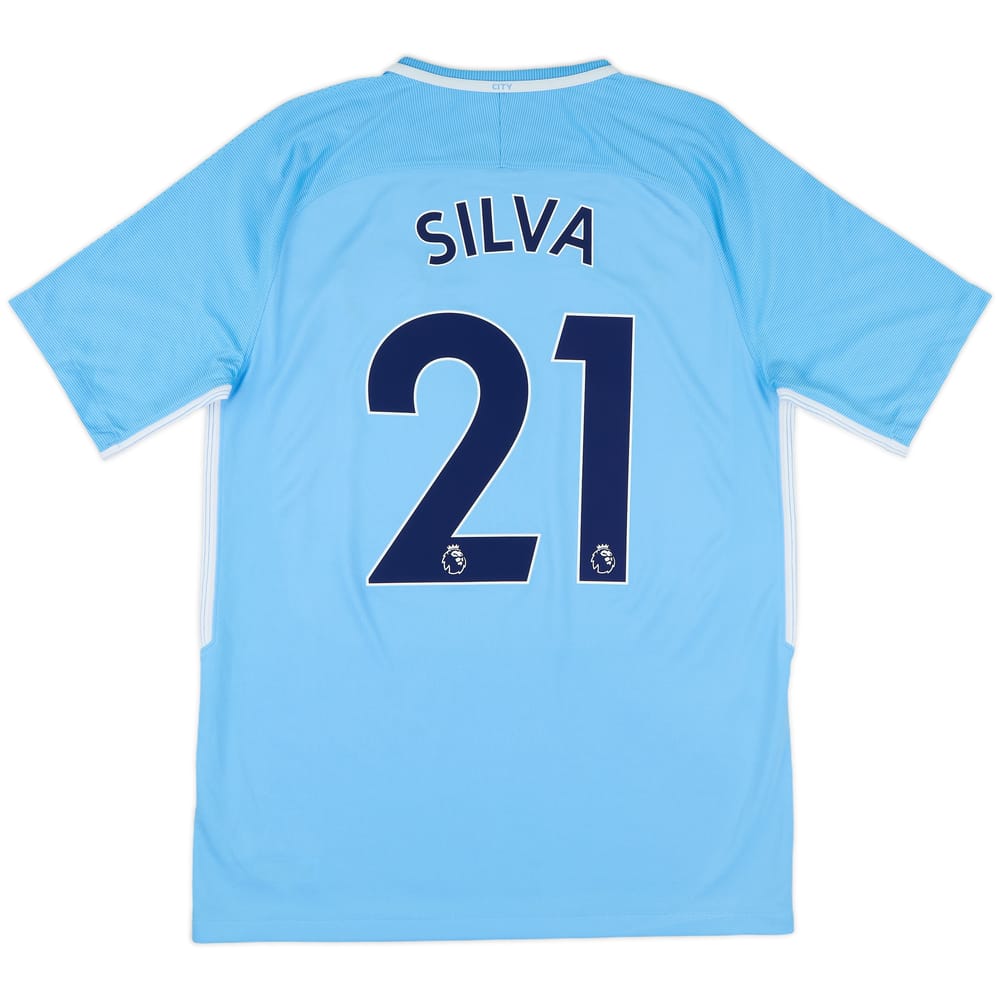 2017-18 Manchester City Home Shirt Silva #21 - 8/10 - (M)