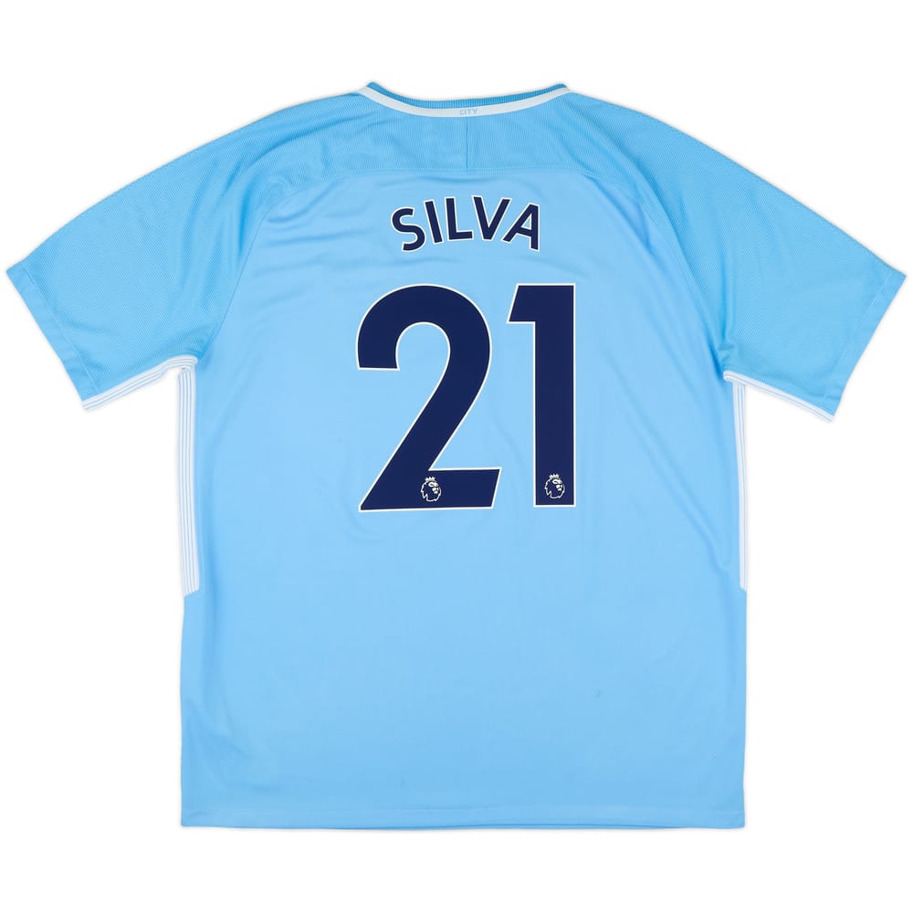 2017-18 Manchester City Home Shirt Silva #21 - 8/10 - (XL)