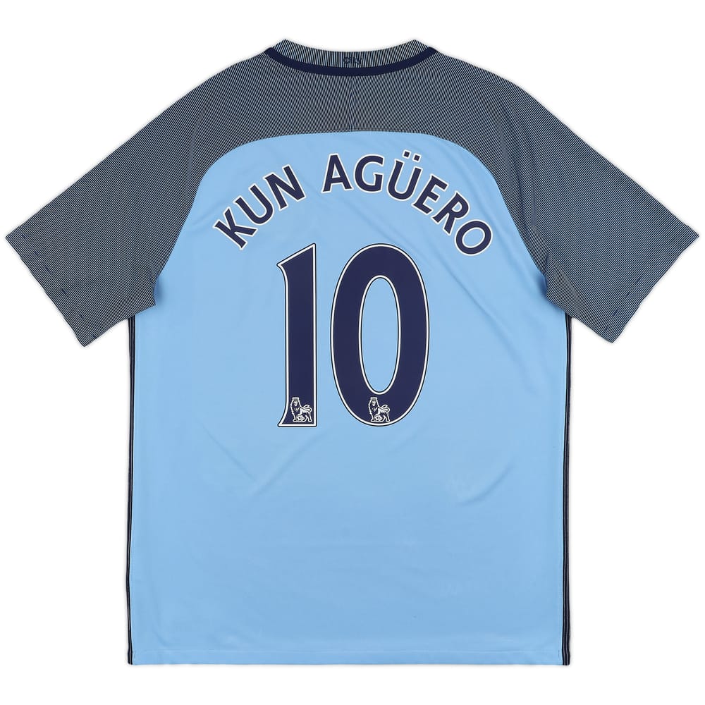 2016-17 Manchester City Home Shirt Kun Aguero #10 - 9/10 - (L)