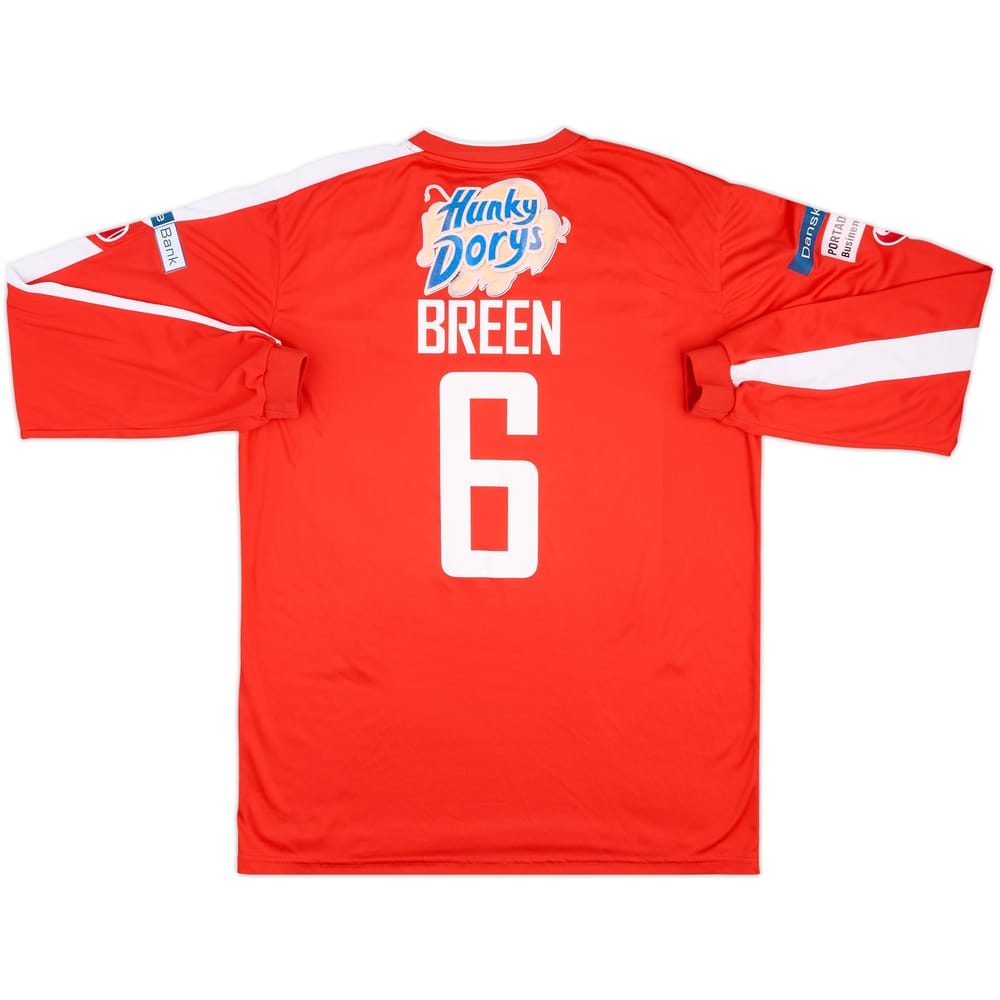 2012-14 Portadown Match Issue Home L/S Shirt Breen #6