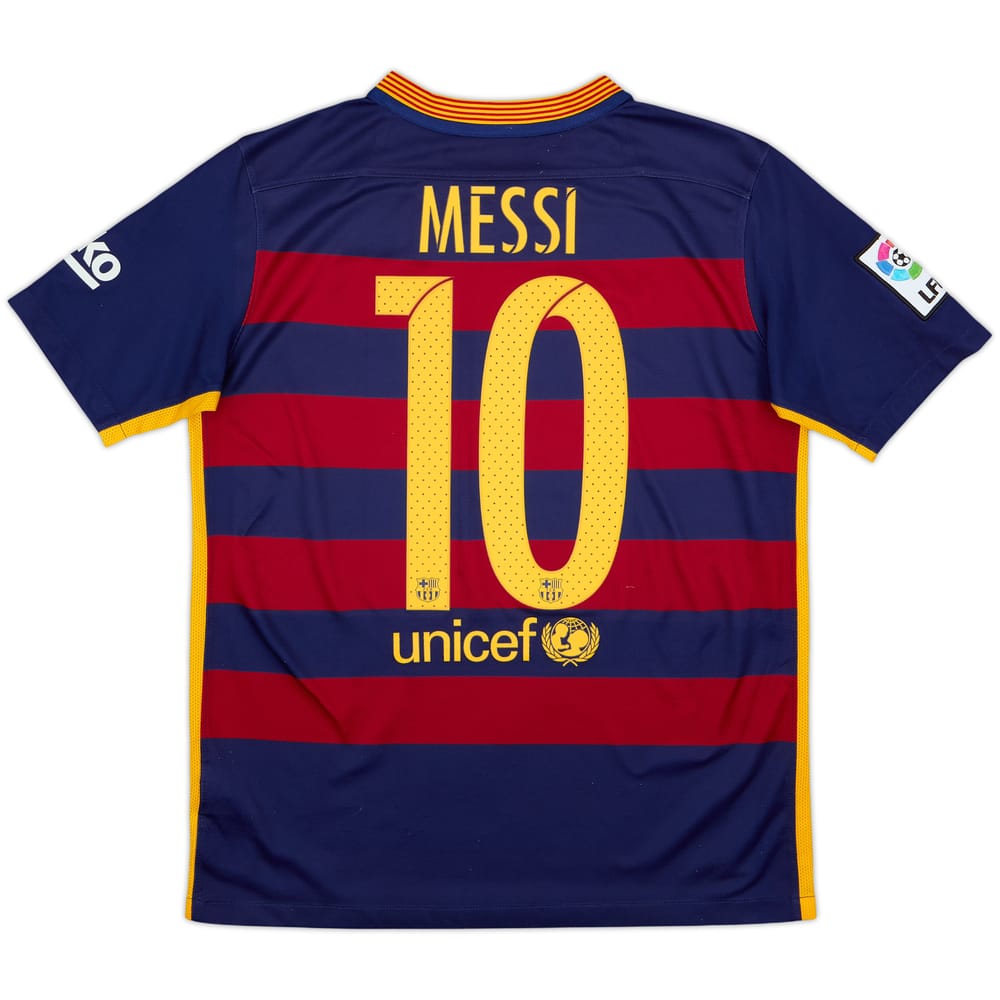 2015-16 Barcelona Home Shirt Messi #10 - 6/10 - (XL.Boys)