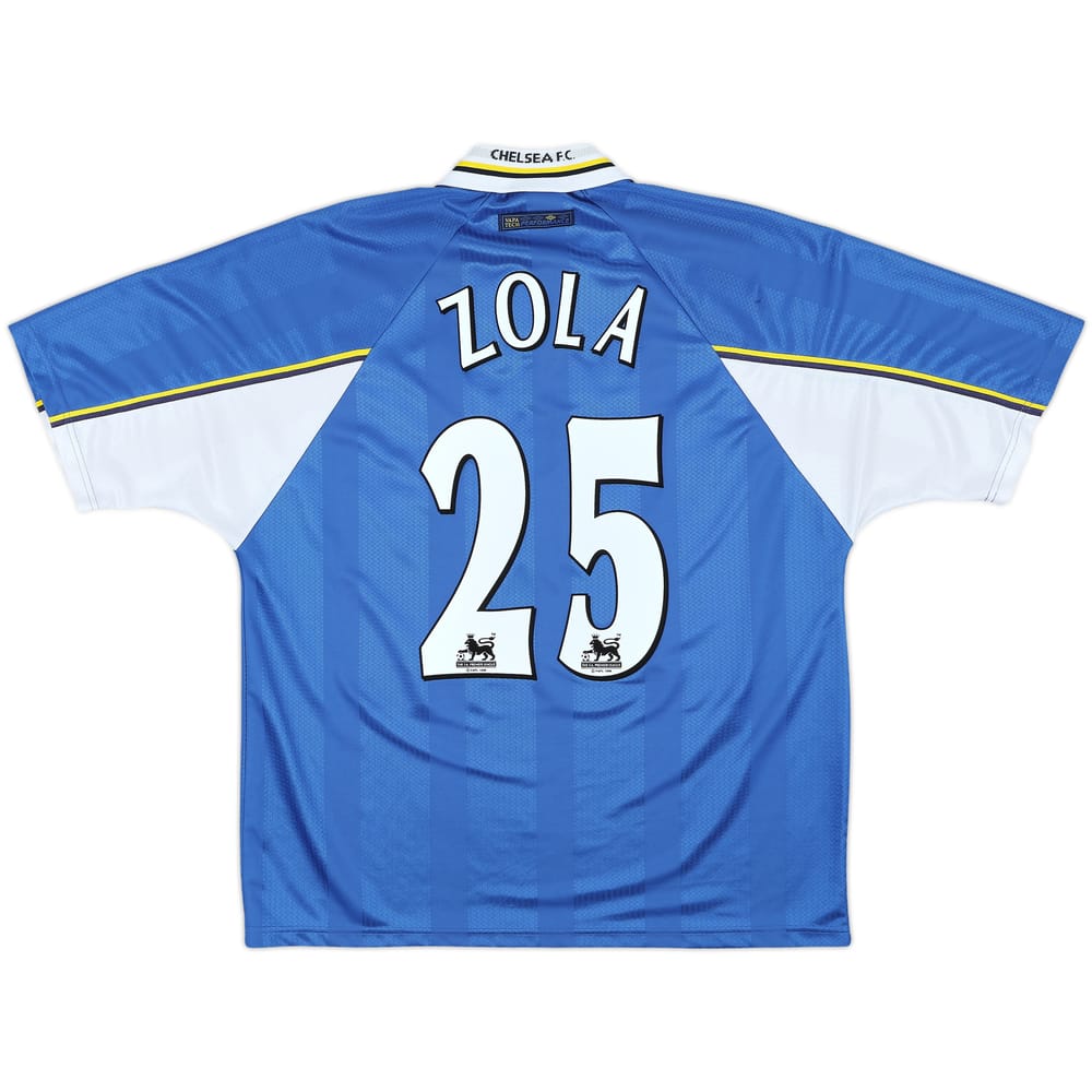 1997-99 Chelsea Home Shirt Zola #25 - 9/10 - (XL)