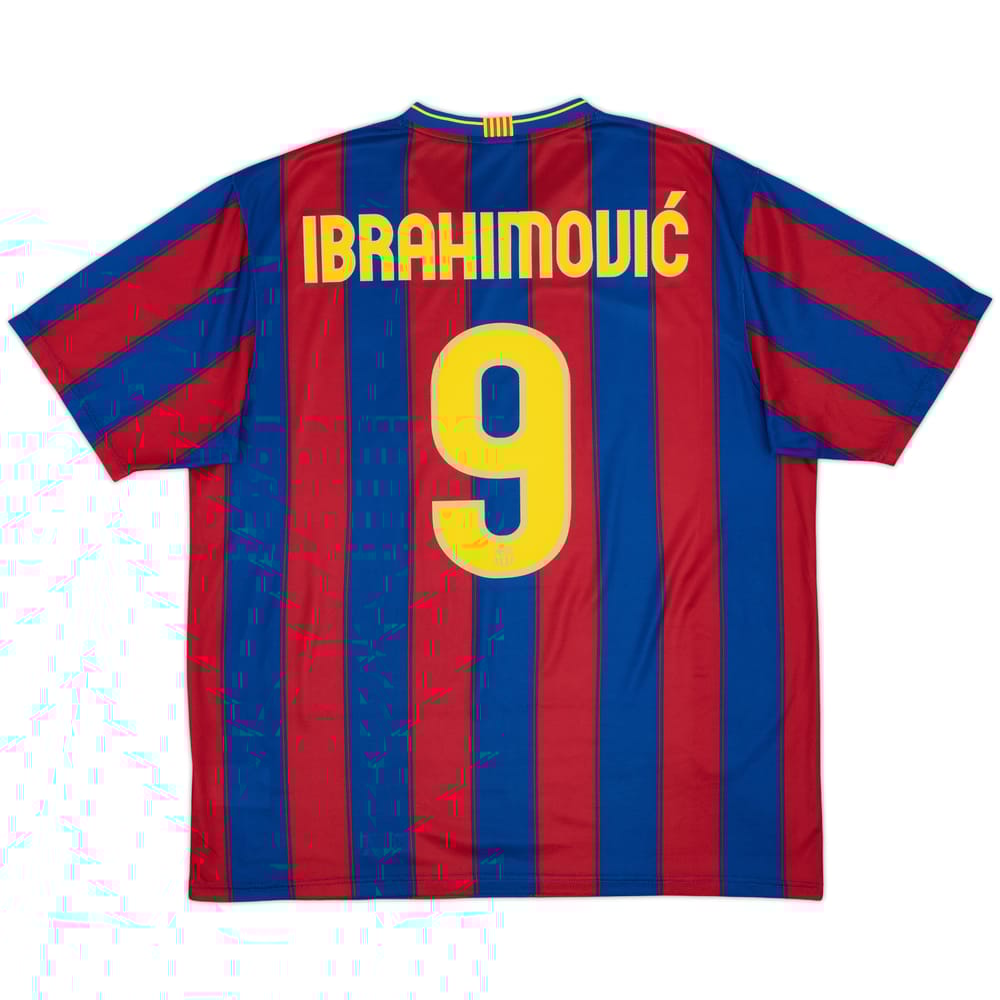 2009-10 Barcelona Basic Home Shirt Ibrahimovic #9 - 7/10 - (XL)
