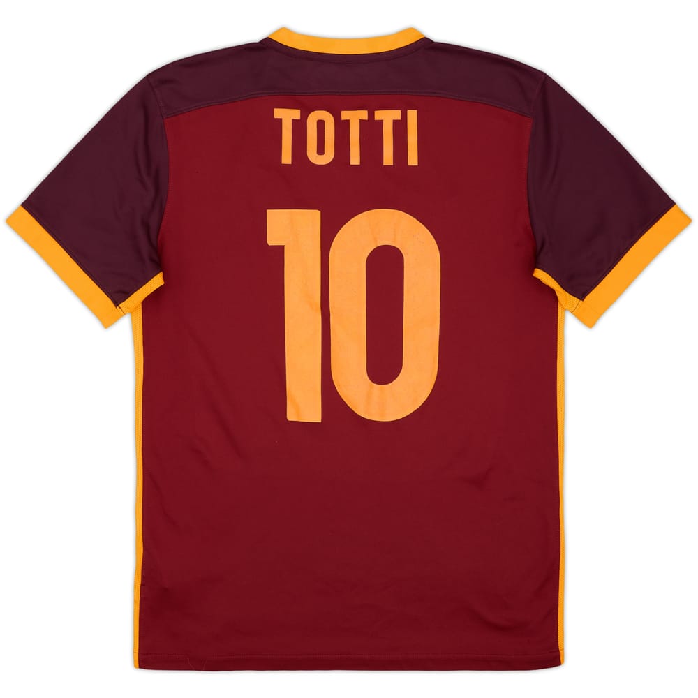 2015-16 Roma Home Shirt Totti #10 - 7/10 - (M)