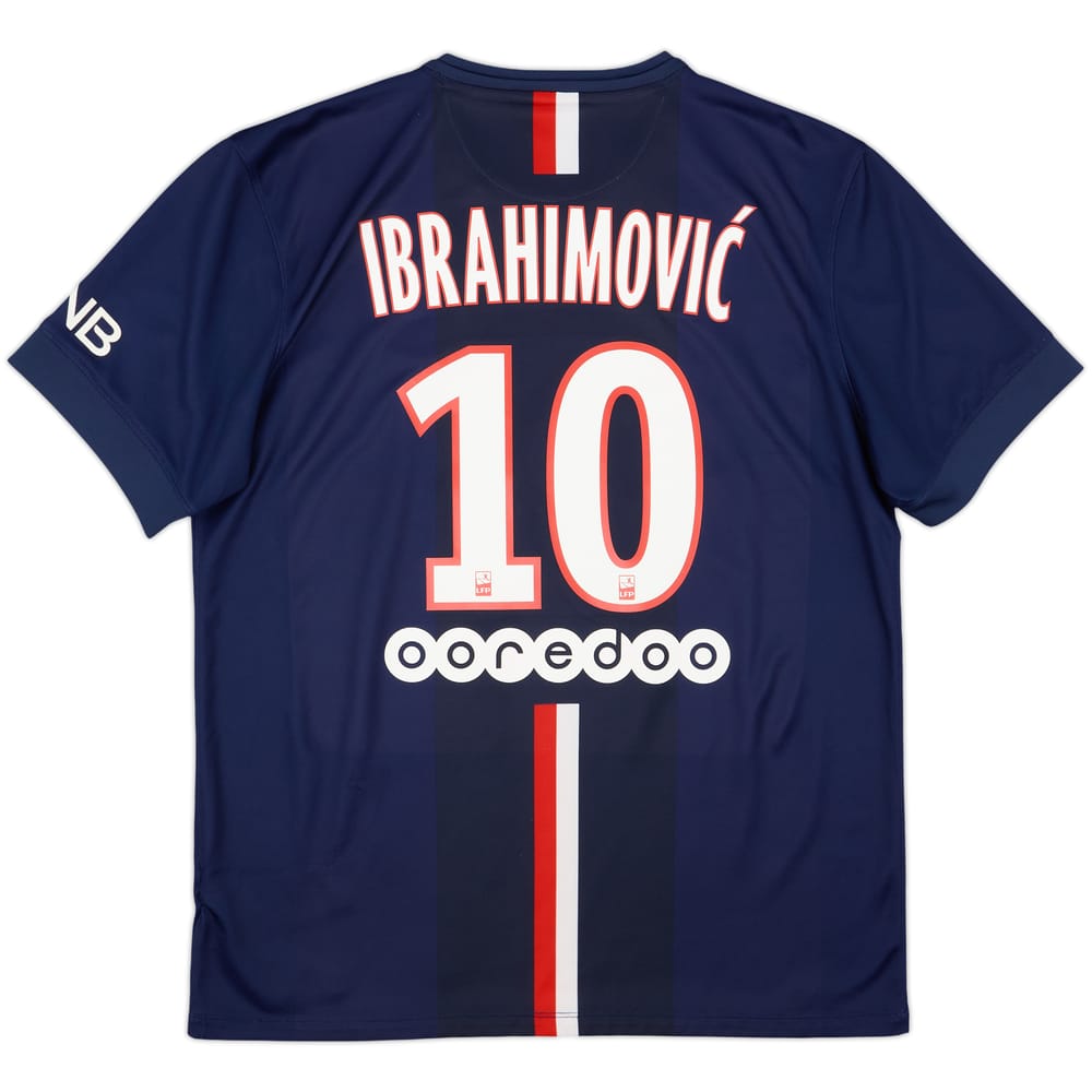 2014-15 Paris Saint-Germain Home Shirt Ibrahimovic #10 - 8/10 - (L)