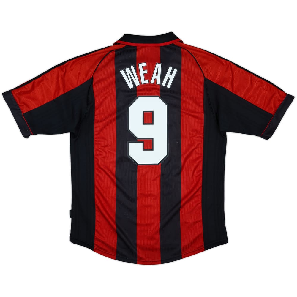 1998-00 AC Milan Home Shirt Weah #9 - 9/10 - (L)