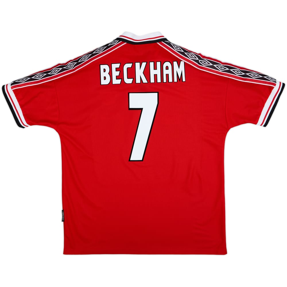 1998-00 Manchester United Home Shirt Beckham #7 - 9/10 - (XL)