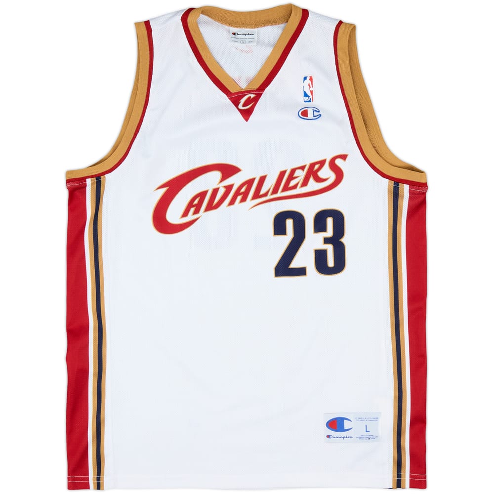 2003-10 Cleveland Cavaliers James #23 Champion Home Jersey - 8/10 - (L)