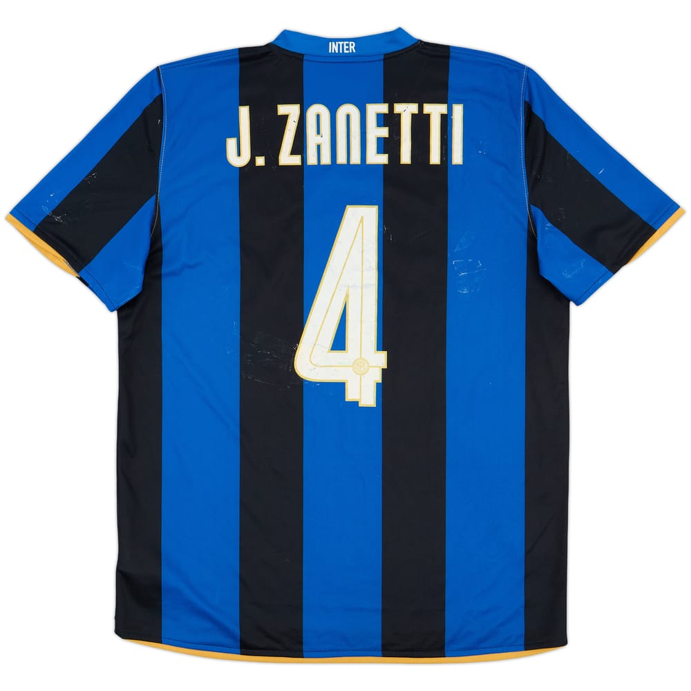 2008-09 Inter Milan Home Shirt J.Zanetti #4 - 5/10 - (L)