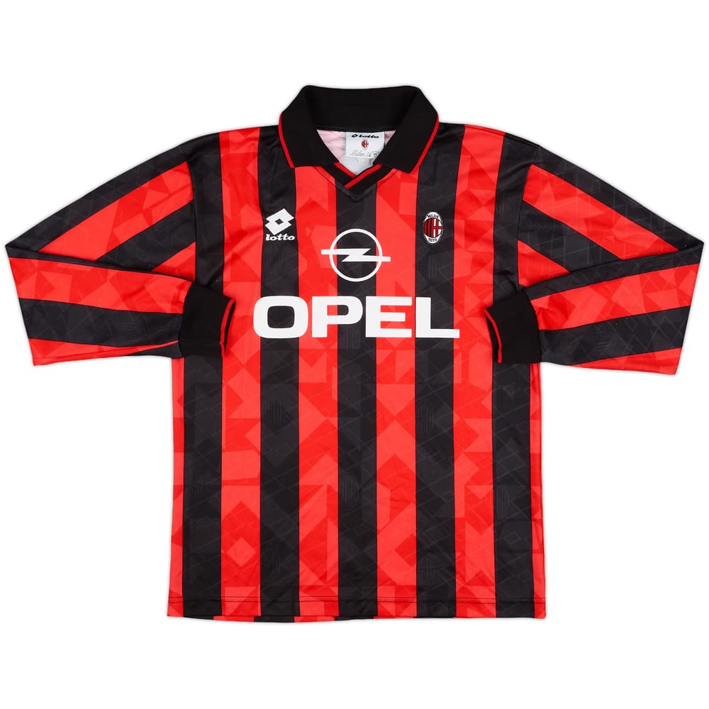 1995-96 AC Milan Home L/S Shirt #10 - 8/10 - (S)