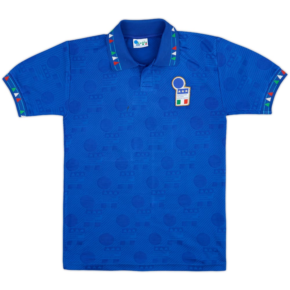 1994 Italy Home Shirt Baggio #10 - 4/10 - (L.Boys)