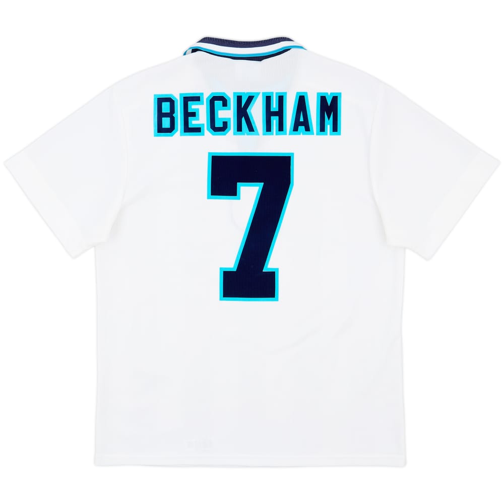 1995-97 England Home Shirt Beckham #7 - 8/10 - (L)