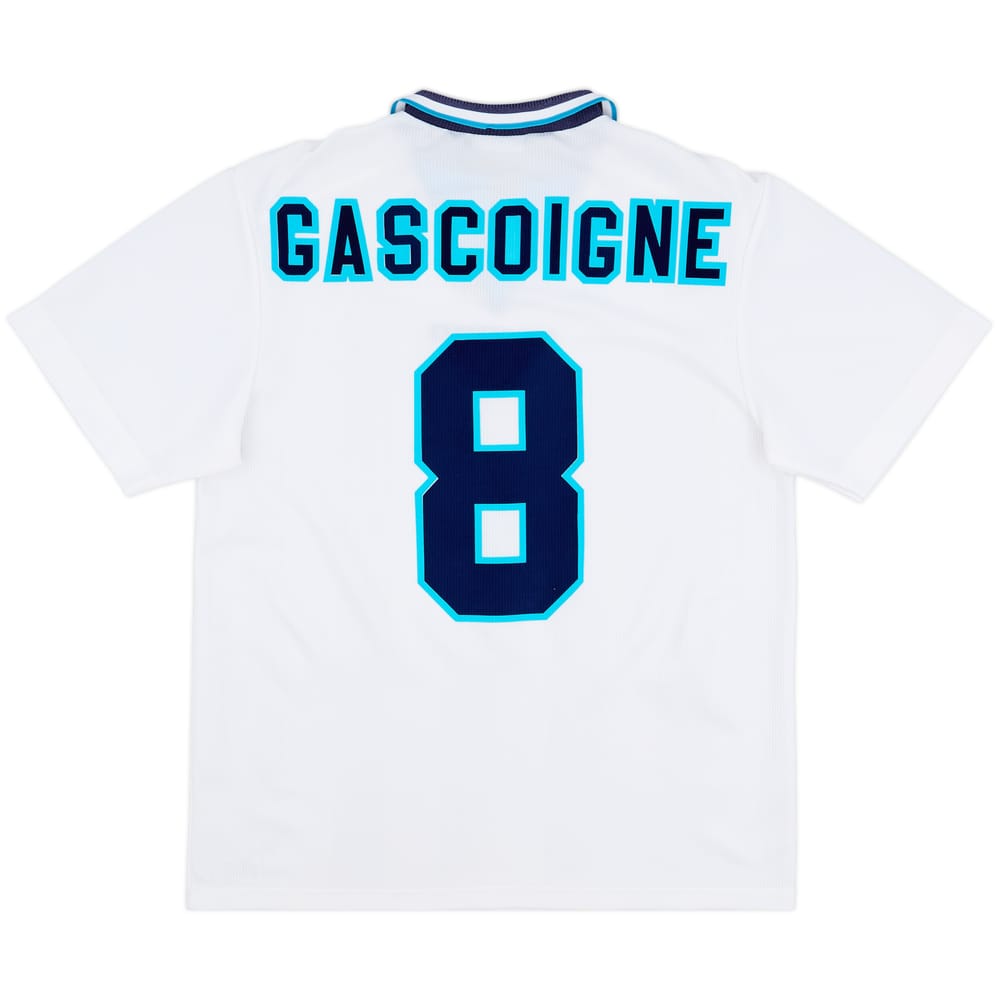 1995-97 England Home Shirt Gascoigne #8 - 9/10 - (L)