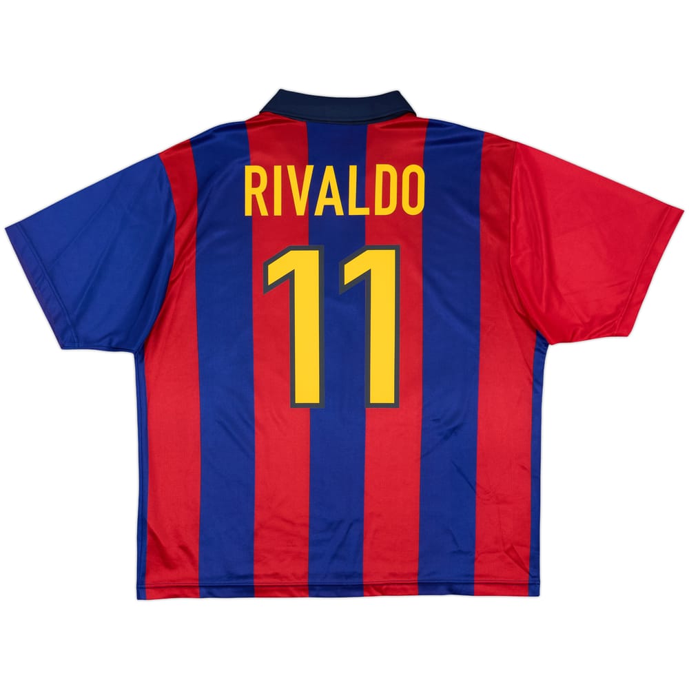 1998-00 Barcelona Basic Home Shirt Rivaldo #11 - 8/10 - (L)