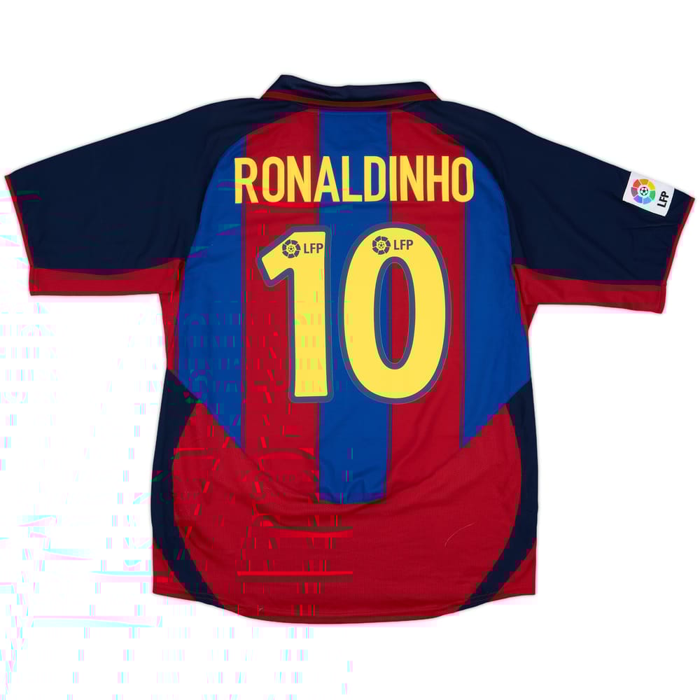 2003-04 Barcelona Home Shirt Ronaldinho #10 - 8/10 - (M)