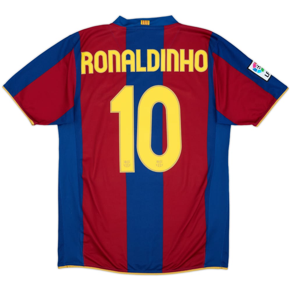 2007-08 Barcelona Home Shirt Ronaldinho #10 - 8/10 - (M)