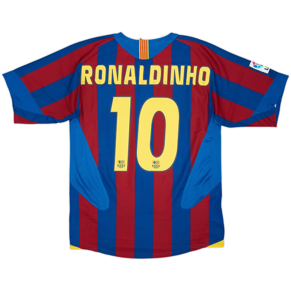 2005-06 Barcelona Home Shirt Ronaldinho #10 - 8/10 - (M)