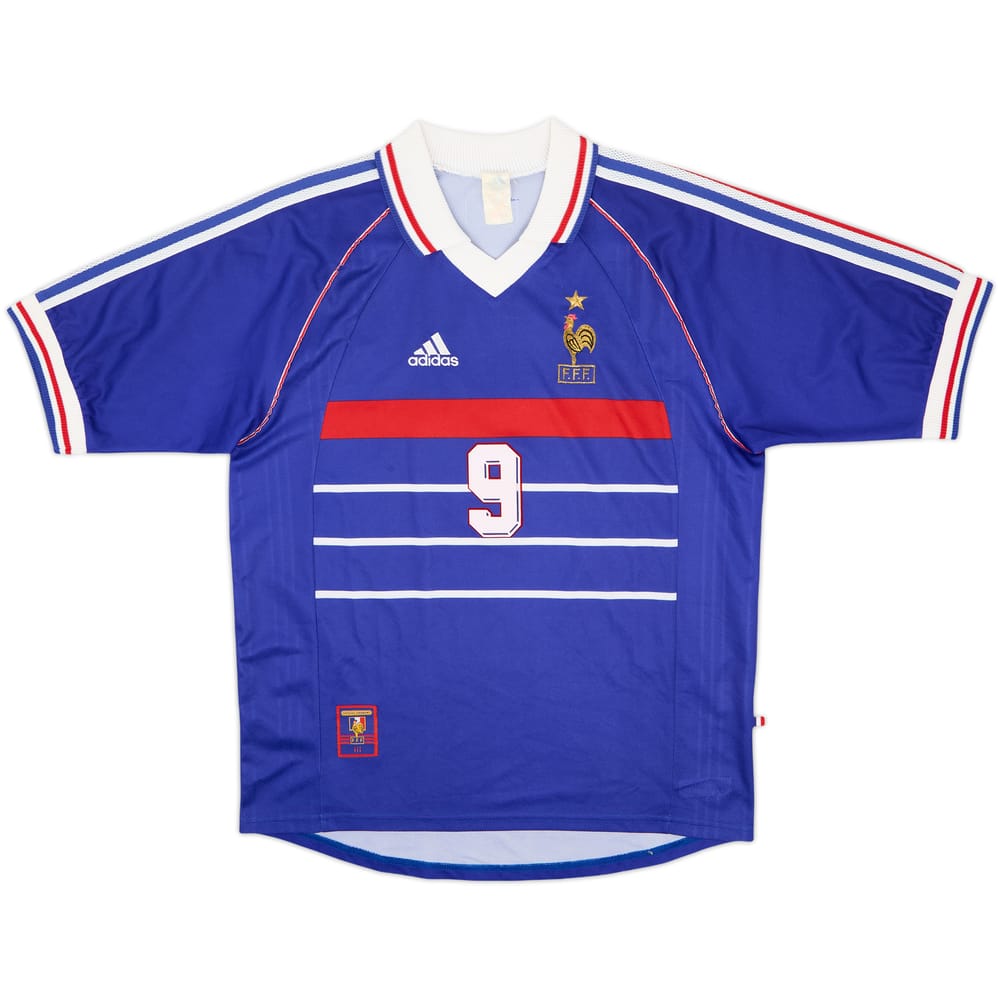 1998-00 France Home Shirt #9 - 9/10 - (M)