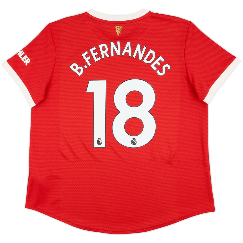 2021-22 Manchester United Home Shirt B.Fernandes #18 - 7/10 - (Women's XXL)